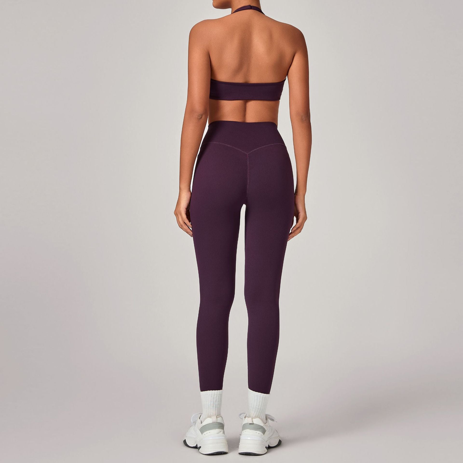 Invisible Ruched Cross Back Yoga Set | Quick-Dry Outdoor Running Fitness Outfit