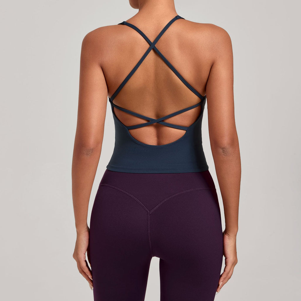 Cross Strap Yoga Tank Top | Quick-Dry Fitness Vest for Running & Everyday Wear