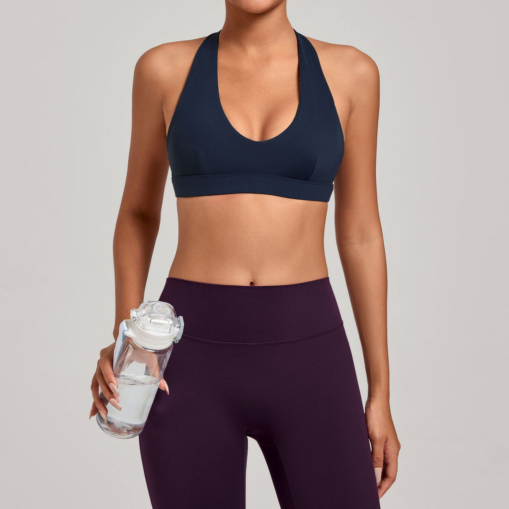 Push-Up Halter Strap Yoga Bra | Slim Fit Outdoor Running & Fitness Sports Top