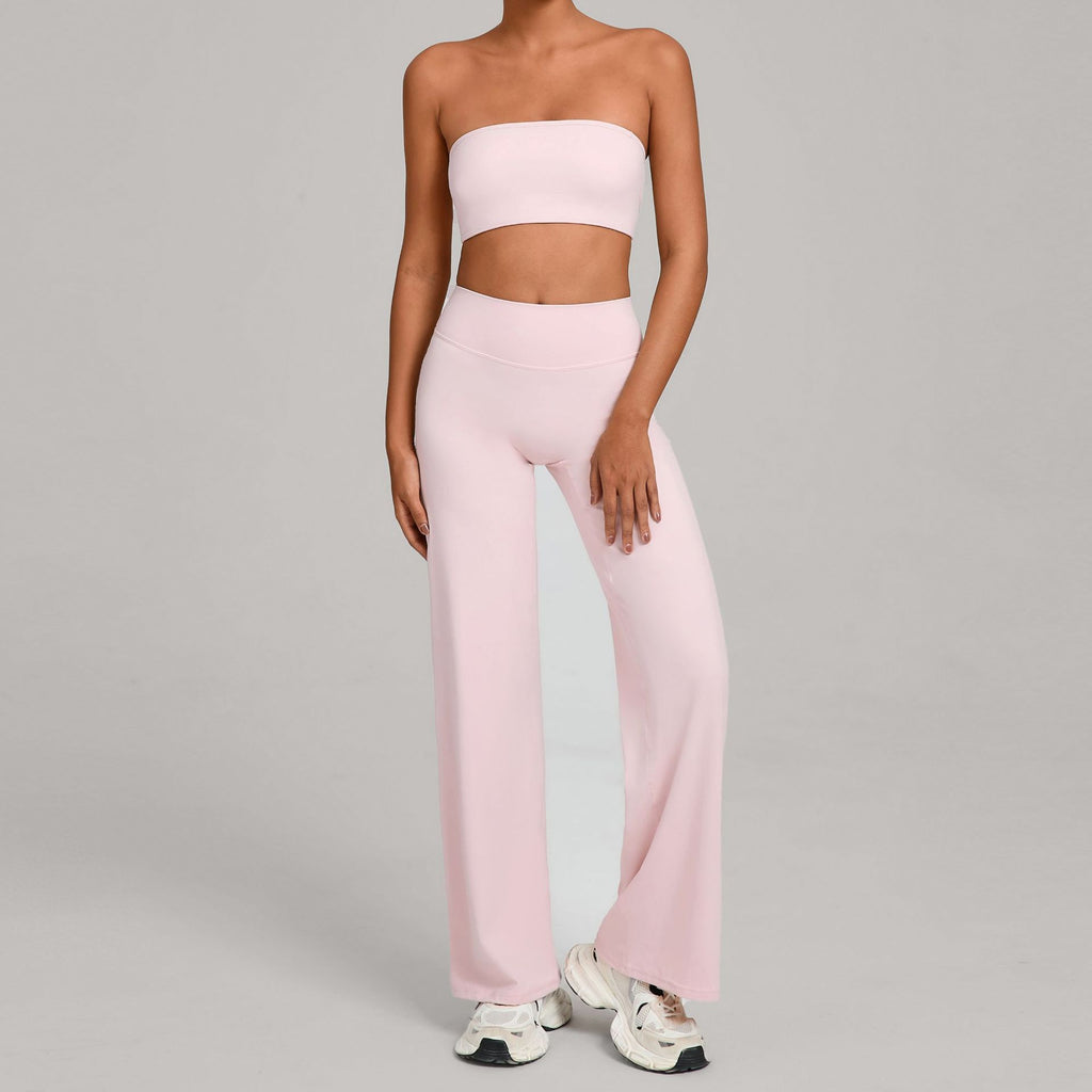 Second-Skin Bandeau Cross Back Yoga Set | Outdoor Running Fitness Two-Piece