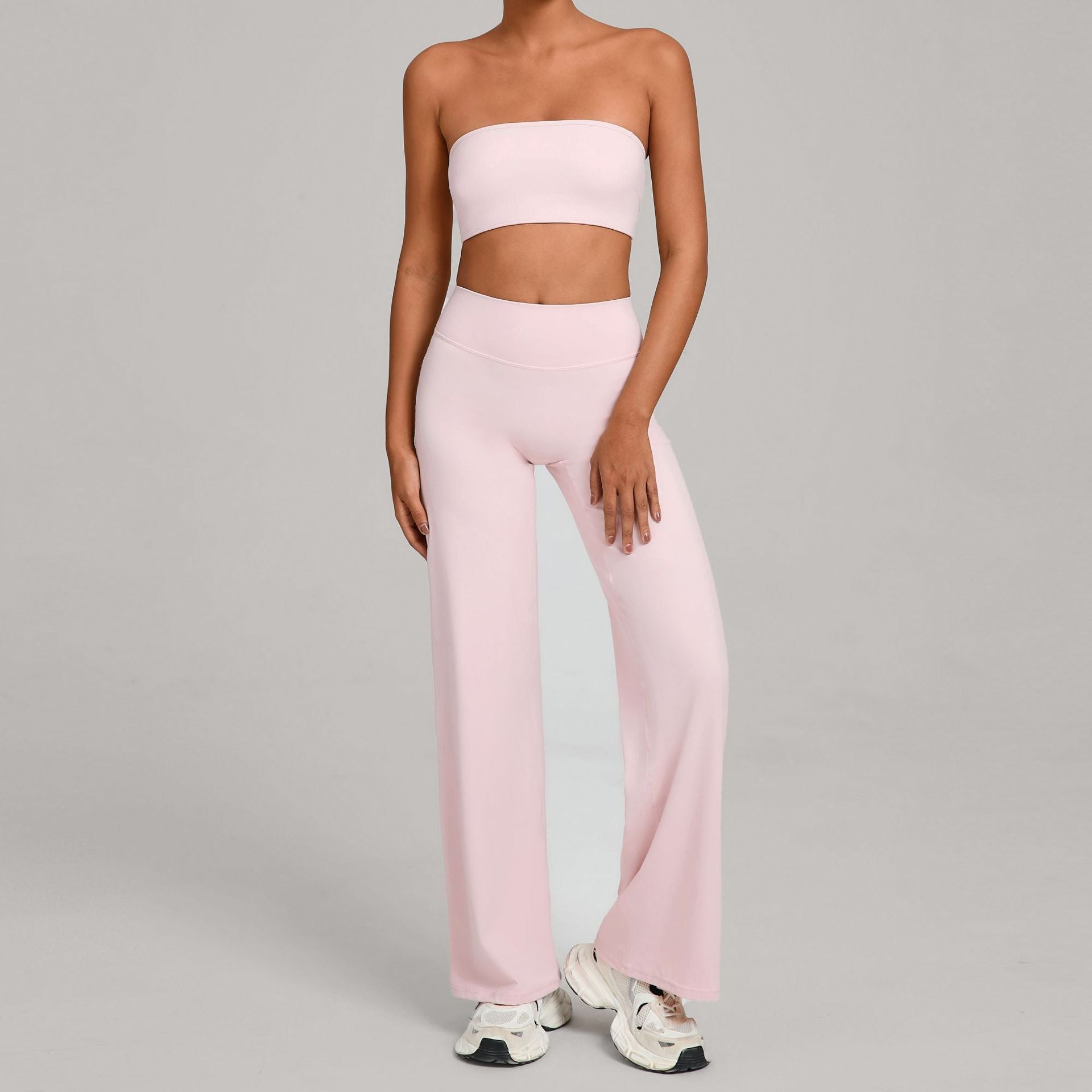 Second-Skin Bandeau Cross Back Yoga Set | Outdoor Running Fitness Two-Piece