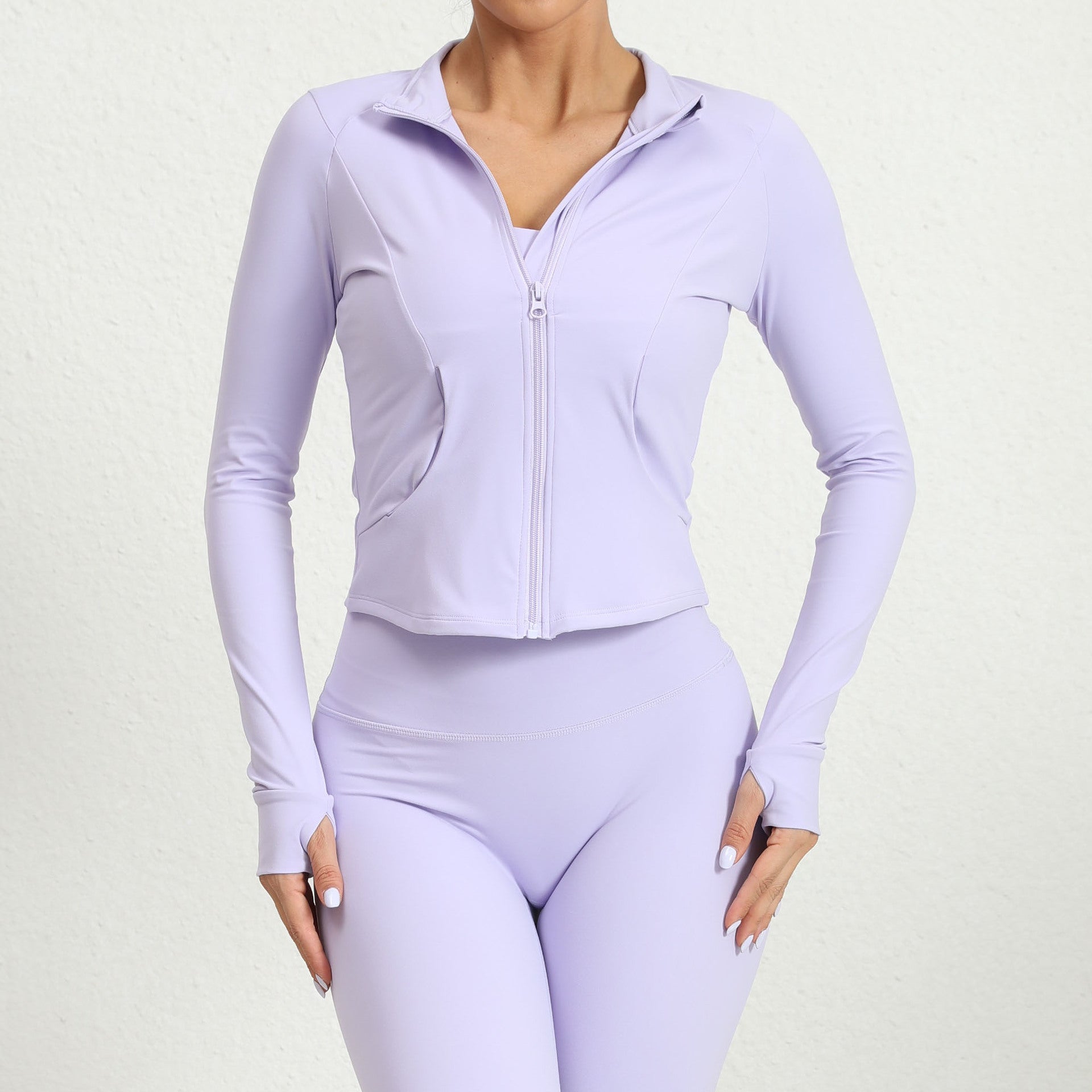 Outdoor Running Yoga Jacket for Women | Zip-Up High Neck Quick-Dry Long Sleeve Top
