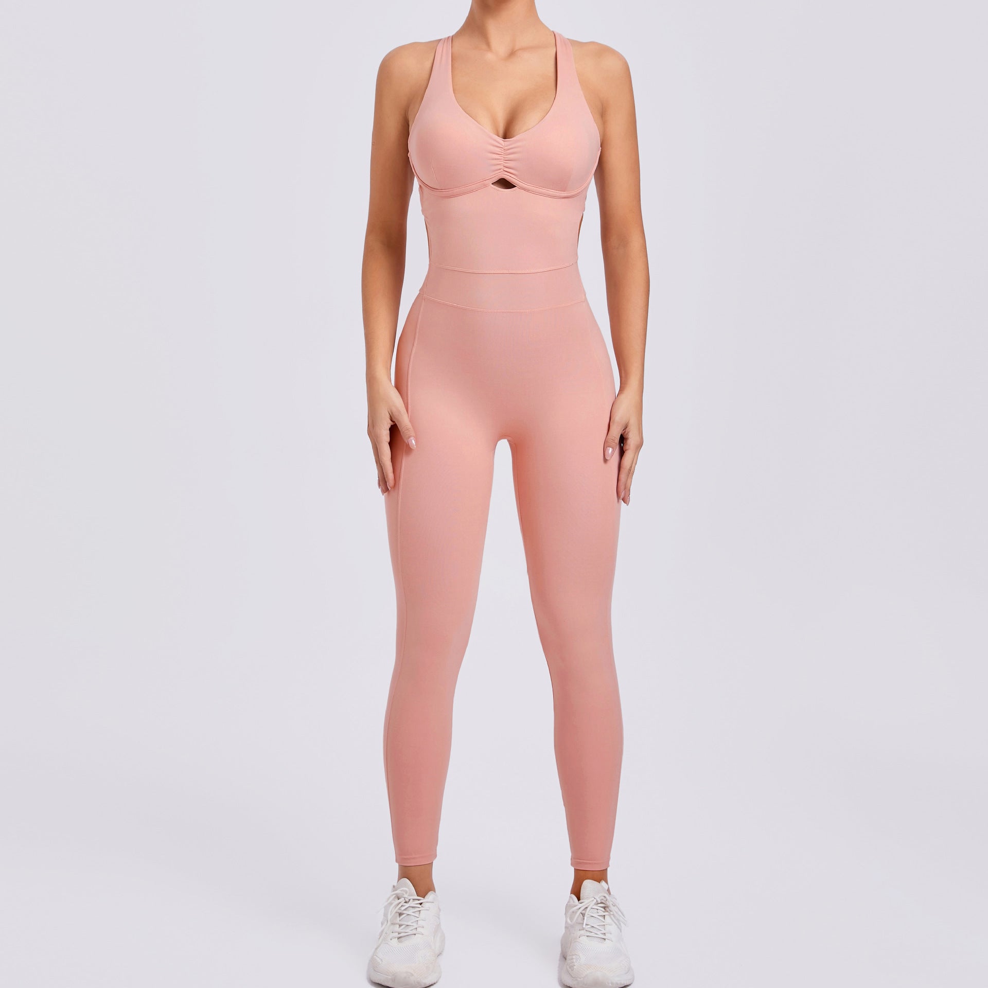 Cross Adjustable Strap Yoga Jumpsuit Dance Scrunch Butt Tight-Fit Bodysuit