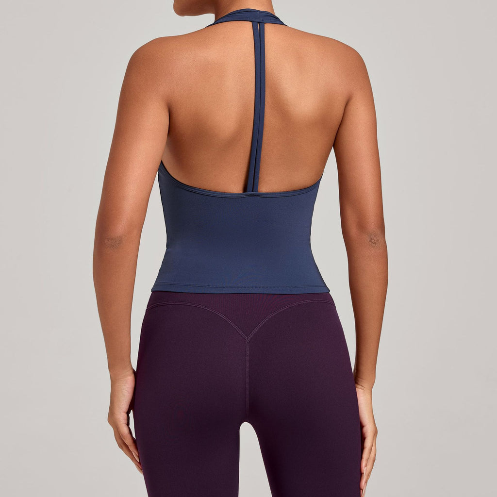 V-Neck Slim Fit Cross Back Yoga Tank | Quick-Dry Running & Fitness Sports Vest