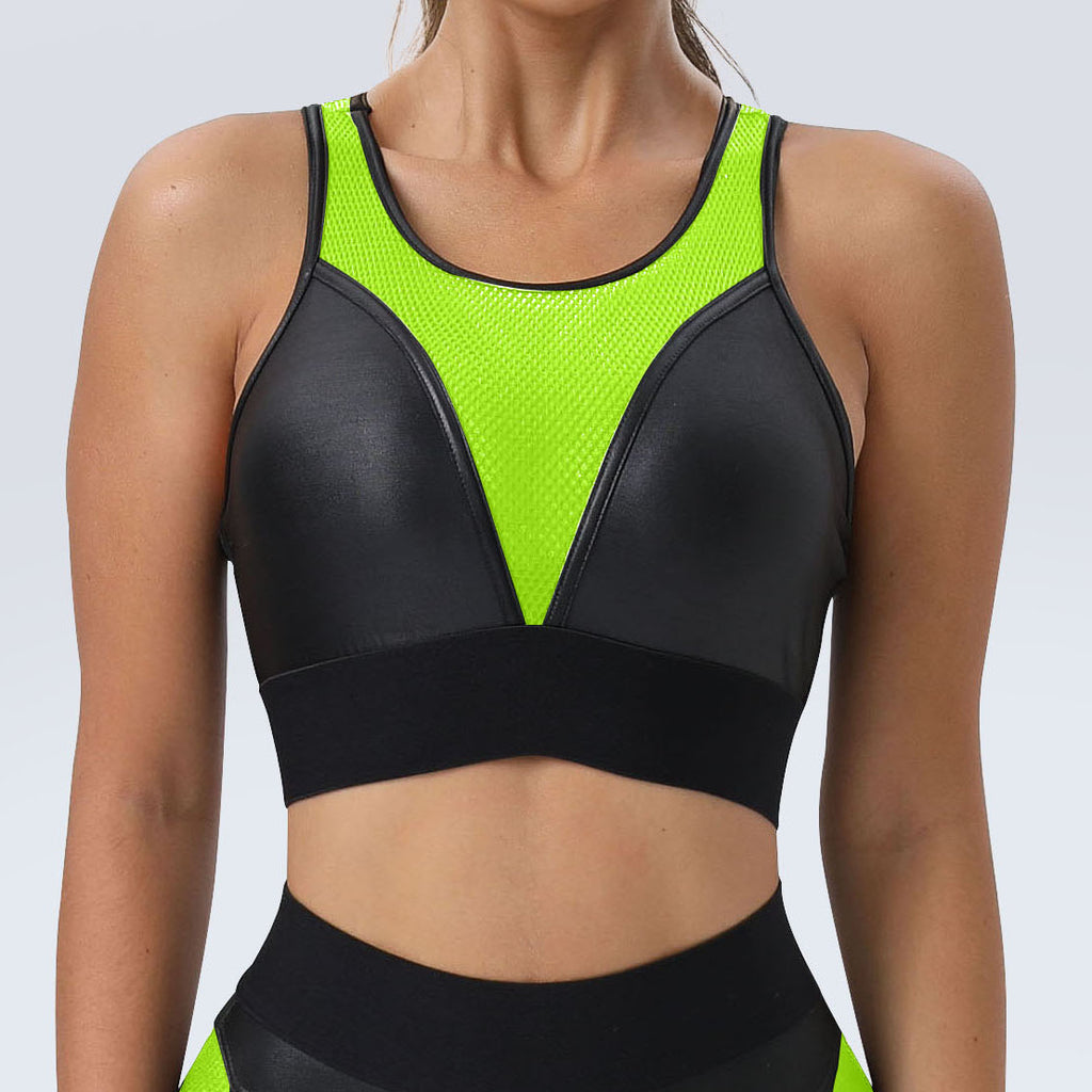 New Mesh Patchwork Yoga Set | Sexy Sports Bra & Booty-Lifting Pants Two-Piece