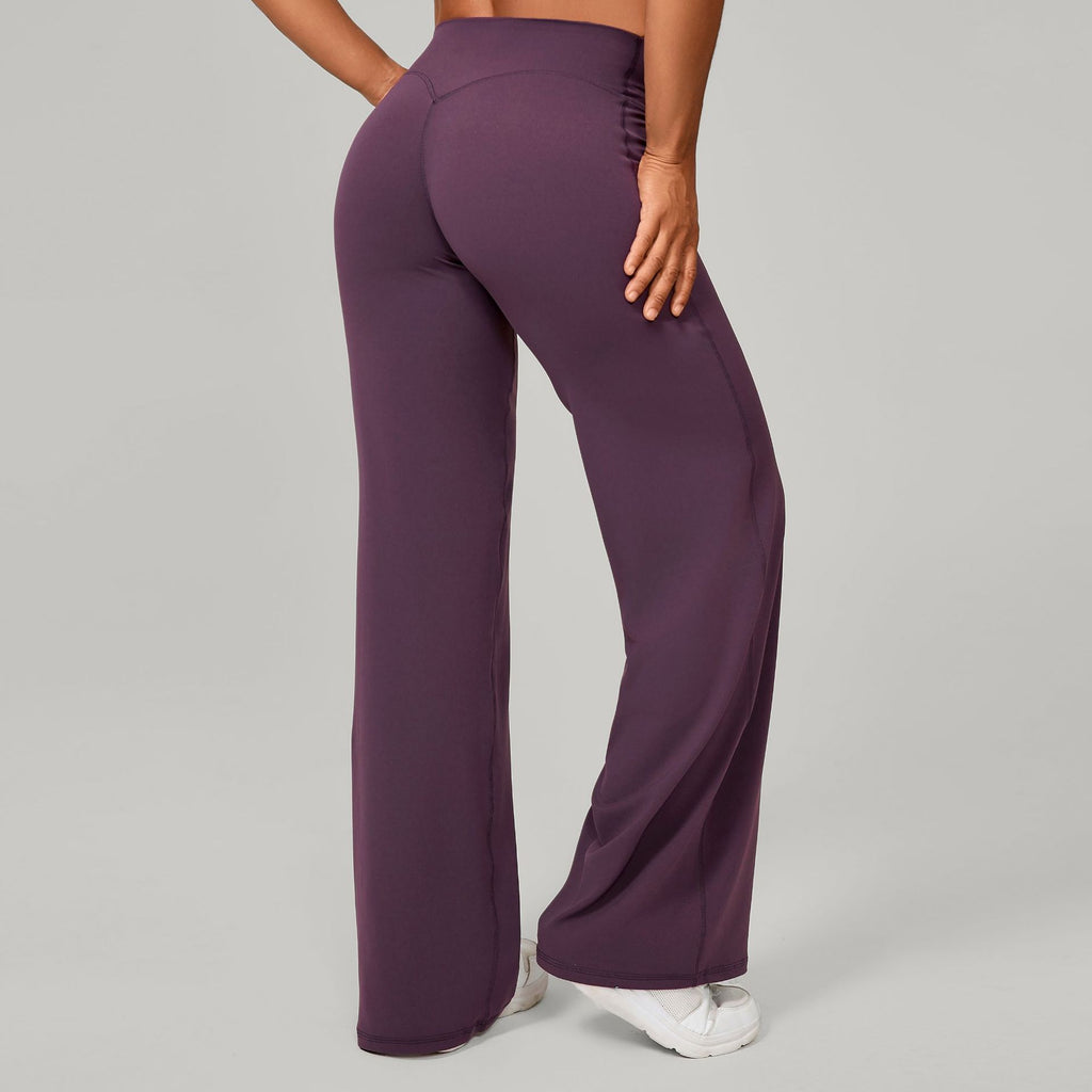 Pilates Straight-Leg Yoga Pants | Loose Wide-Leg Running & Fitness Trousers with Booty Sculpt