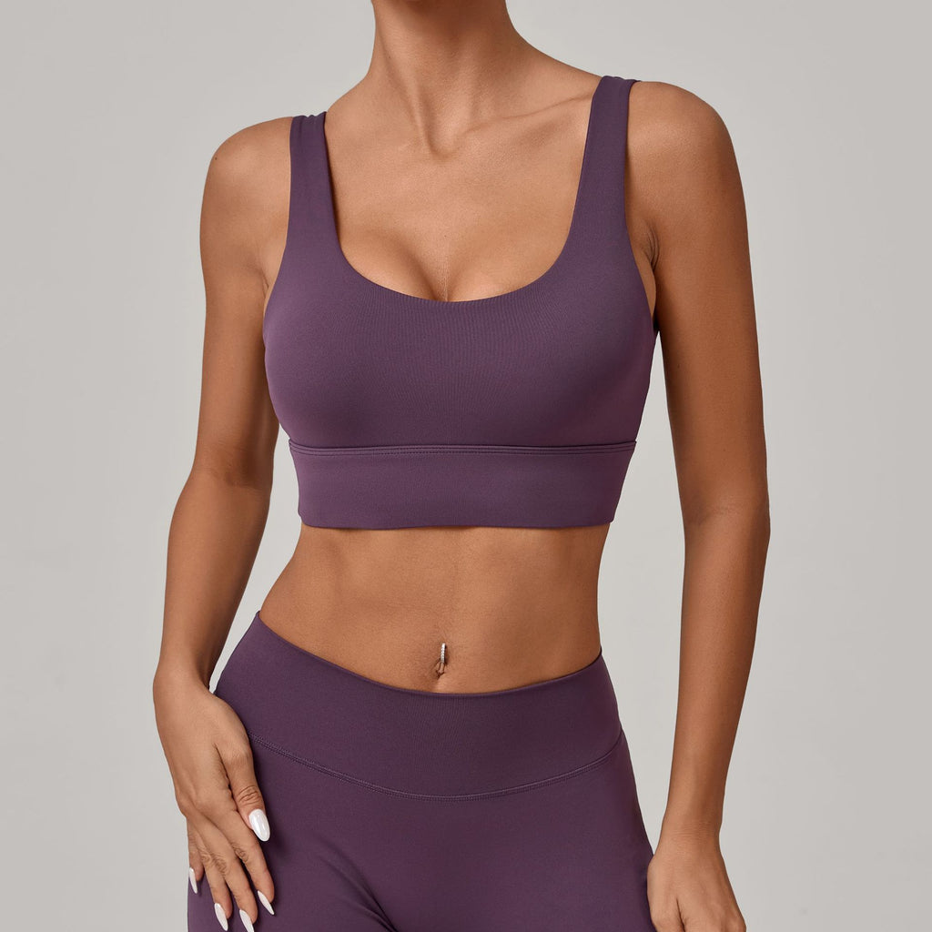 Wide Hem Compression Yoga Bra for Women | Running & Fitness Sports Bra Top