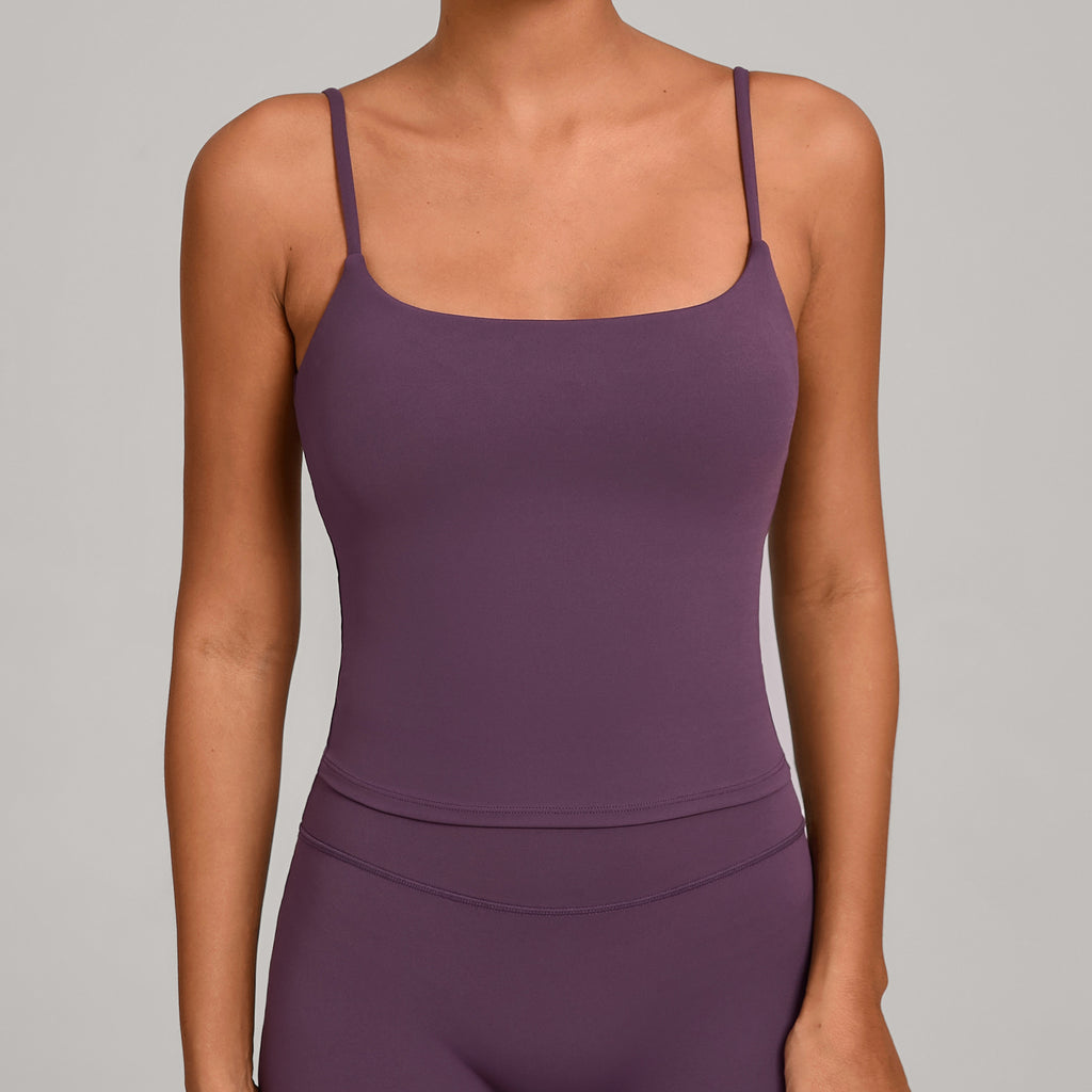 Slim Fit Cross Back Yoga Tank | Quick-Dry Fitness Camisole for Running & Training
